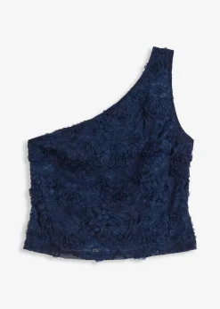One-Shoulder-Top mit Stickerei