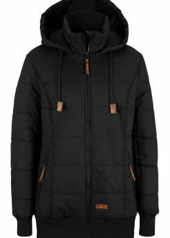 Outdoorjacke mit Lederimitat-Details