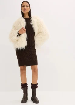 Oversize Fellimitat-Jacke