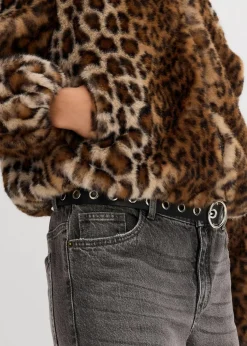 Oversize Fellimitat-Jacke