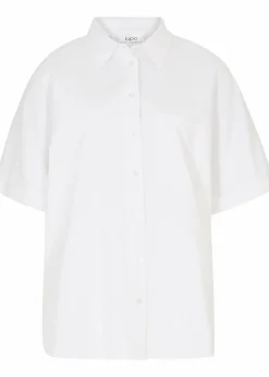 Oversize Halbarmbluse mit Leinen