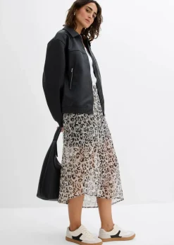 Oversize Lederimitat-Jacke