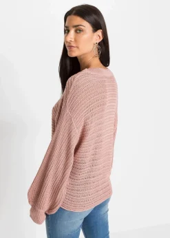 Oversize Lochstrick-Pullover