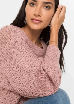 Oversize Lochstrick-Pullover