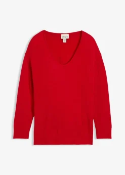 Oversize Longpullover mit Seitenschlitzen