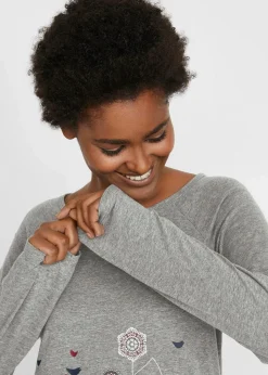 Oversize Longshirt mit Rundhalsausschnitt