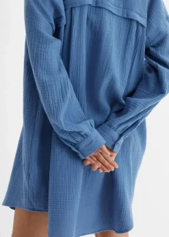 Oversize Musselin-Longbluse