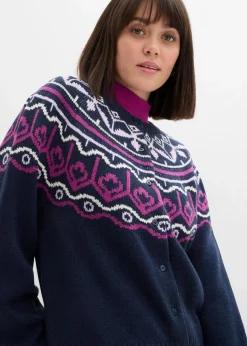 Oversize Norweger-Strickjacke