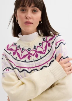 Oversize Norweger-Strickjacke