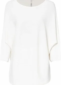 Oversize Ripp-Pullover aus Viskose-Mix