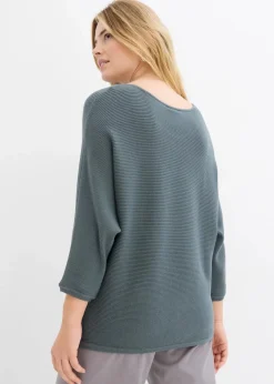 Oversize Ripp-Pullover aus Viskose-Mix