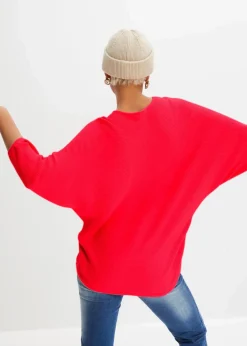 Oversize Ripp-Pullover aus Viskose-Mix