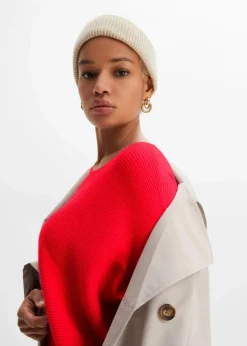 Oversize Ripp-Pullover aus Viskose-Mix