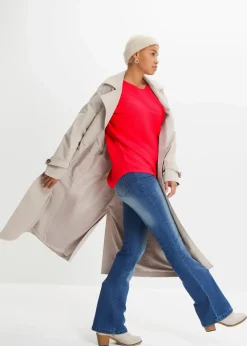 Oversize Ripp-Pullover aus Viskose-Mix