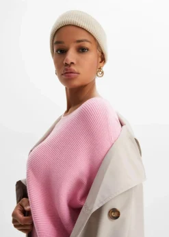 Oversize Ripp-Pullover aus Viskose-Mix