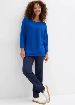 Oversize Ripp-Pullover aus Viskose-Mix