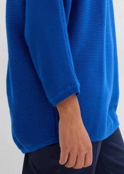 Oversize Ripp-Pullover aus Viskose-Mix