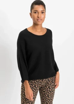 Oversize Ripp-Pullover aus Viskose-Mix