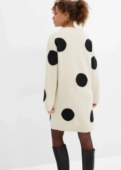 Oversize Strickkleid mit Punkten