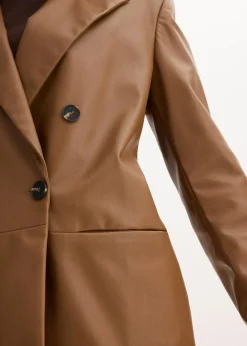 Oversize-Blazer aus Lederimitat