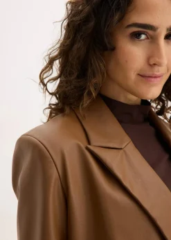 Oversize-Blazer aus Lederimitat