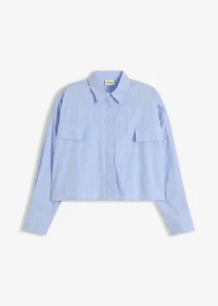 Oversize-Bluse aus Baumwoll-Mix