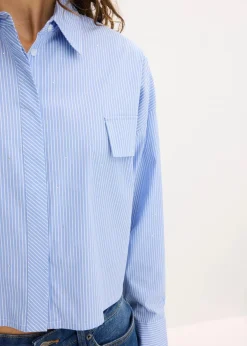 Oversize-Bluse aus Baumwoll-Mix