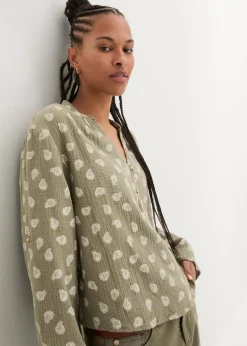 Oversize-Bluse aus luftigem Musselin