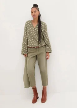 Oversize-Bluse aus luftigem Musselin