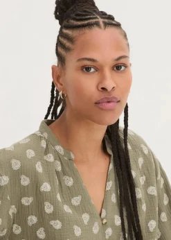 Oversize-Bluse aus luftigem Musselin