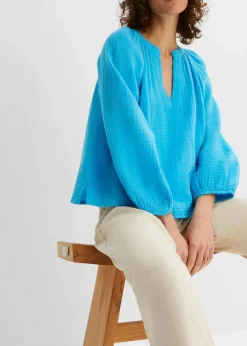 Oversize-Bluse aus Musselin