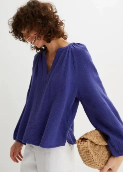Oversize-Bluse aus Musselin