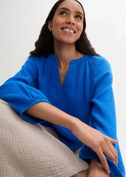 Oversize-Bluse aus Musselin