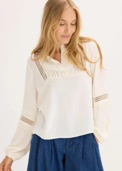 Oversize-Bluse mit Verzierungen