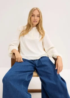 Oversize-Bluse mit Verzierungen