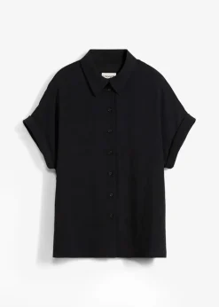 Oversized Bluse aus strukturiertem Crêpe