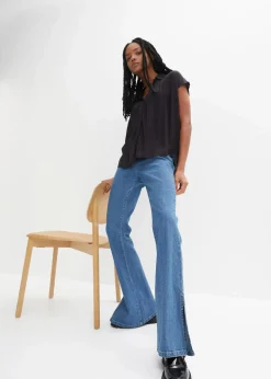 Oversized Blusentop aus fließender Viskose