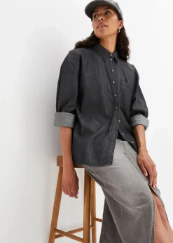 Oversized Jeanshemd aus Bio-Baumwolle