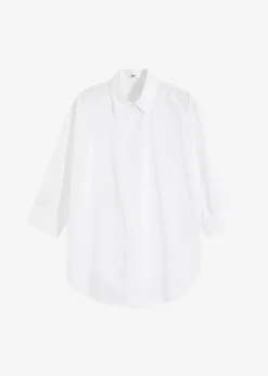 Oversize-Hemd aus Baumwolle mit 3/4 Arm