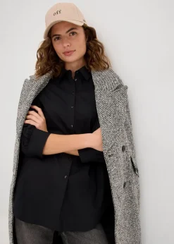 Oversize-Hemd aus Baumwolle mit 3/4 Arm