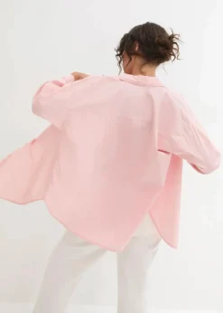 Oversize-Hemd aus Baumwolle mit 3/4 Arm