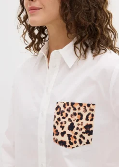 Oversize-Hemd mit Kontrast Tasche