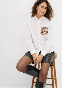 Oversize-Hemd mit Kontrast Tasche