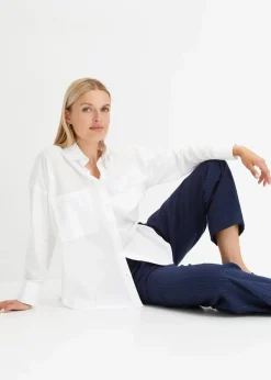 Oversize-Hemdbluse aus reiner Baumwolle