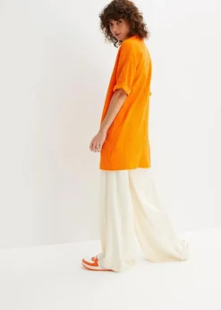Oversize-Longbluse aus softem Musselin