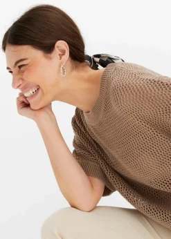 Oversize-Pullover aus Baumwoll-Mix