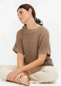 Oversize-Pullover aus Baumwoll-Mix