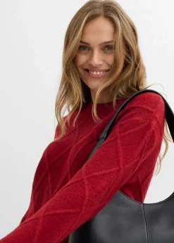 Oversize-Pullover aus Zopfstrick