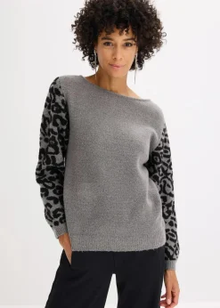 Oversize-Pullover mit Leo-Muster