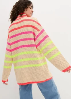 Oversize-Pullover mit Neonstreifen
